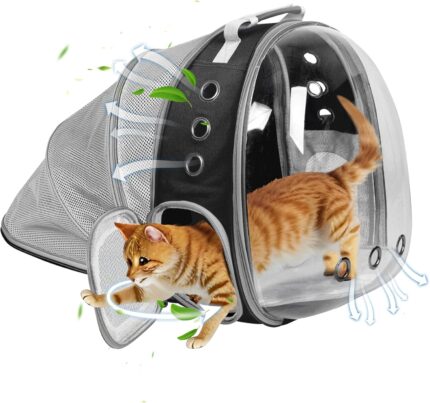 Cat Backpack Carrier Bubble Expandable Foldable Breathable Pet Carrier