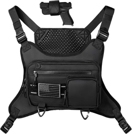 Chest Bag for Men Women, Chest Pack with Removal Pistol