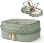 Clear Cosmetic Bag Double Layer 4 Compartments Travel Toiletry Bag