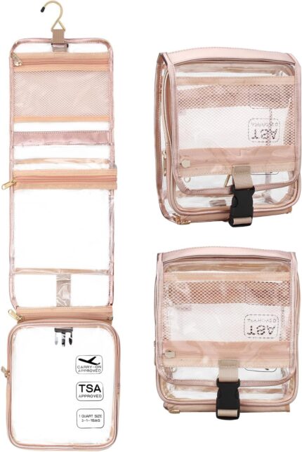 Clear Travel Bag with Tsa Approved Toiletry Bag Hanging Toiletry Bag