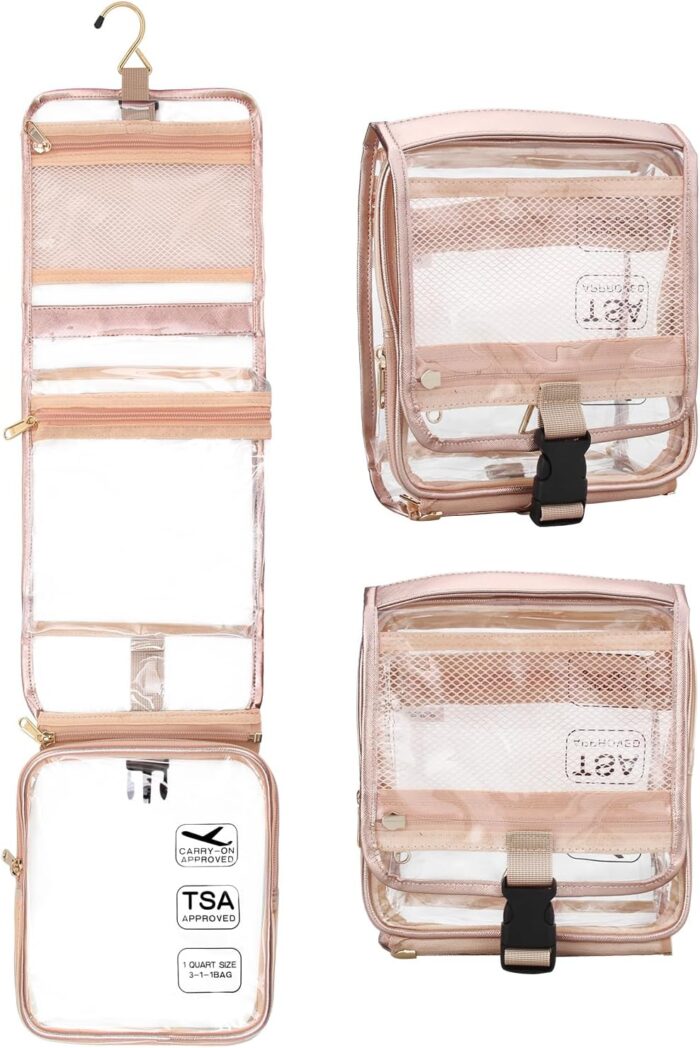 Clear Travel Bag with Tsa Approved Toiletry Bag Hanging Toiletry Bag