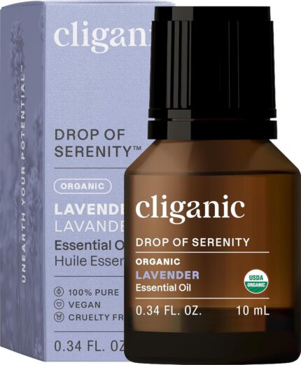 Cliganic USDA Organic Lavender Essential Oil - 100% Pure Natural