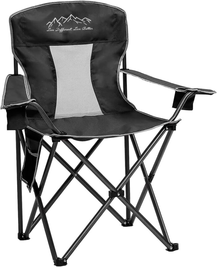 Collapsible Folding Camping Chairs Heavy Duty Lawn Foldable Chair with