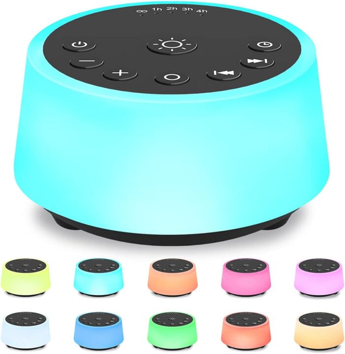 Color Noise Sound Machines with 10 Colors Night Light 25 Soothing