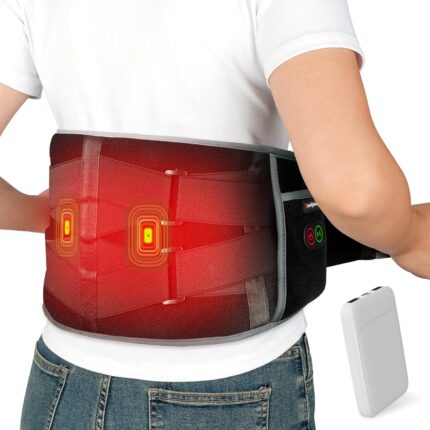 Comfytemp Cordless Heating Pad with Massager for Back Pain Relief,