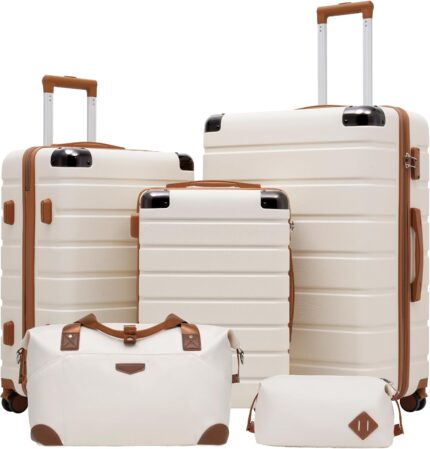 Coolife Luggage Set Suitcase 3 Piece Set Carry On Travel Luggage TSA