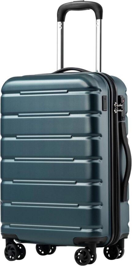 Coolife Luggage Suitcase Carry-on Spinner TSA Lock USB Port Expandable