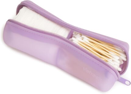 Cotton Round Swab Travel Case, 2 in 1 Portable Hair Accessories