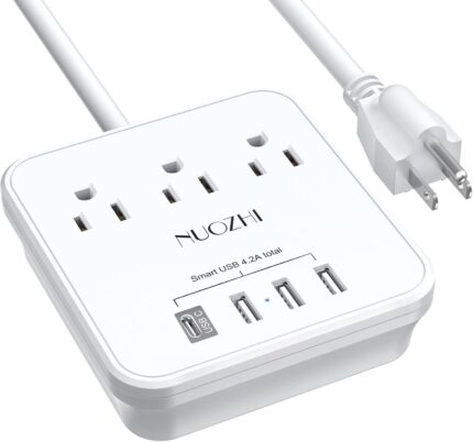 Cruise Essentials,6 Ft Power Strip with 3 Outlets and 4 USB Ports(1