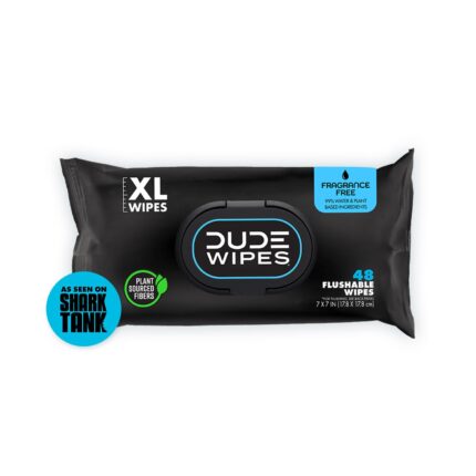 DUDE Wipes Flushable Wipes - 1 Pack, 48 Wipes - Unscented Extra-Large