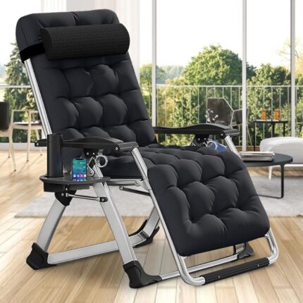DoCred Comfy Folding Recliner Chair - Bedroom & Living Room, Patio