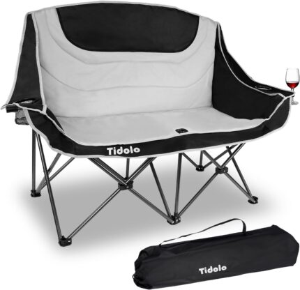 Double Camping Chairs, Oversized Loveseat Camping Chairs for Adults,