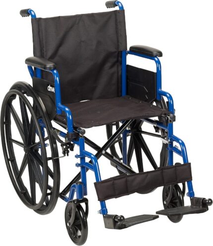 Drive Medical Blue Streak Lightweight Wheelchair with Swing-Away