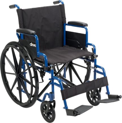 Drive Medical Blue Streak Wheelchair with Flip Back Desk Arms, Swing
