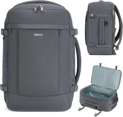 ECOHUB Travel Backpack for Men Women, Carry on Backpack with USB