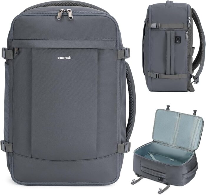 ECOHUB Travel Backpack for Men Women, Carry on Backpack with USB