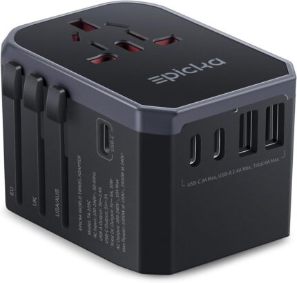 EPICKA Universal Travel Adapter, International Power Adapter with 2