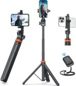 EUCOS 62" Phone Tripod, Tripod for iPhone & Selfie Stick Tripod with