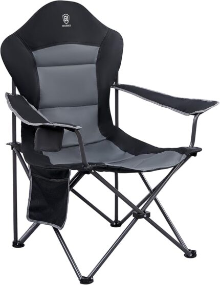 EVER ADVANCED Folding Camping Chair for Outside with High Back Padded