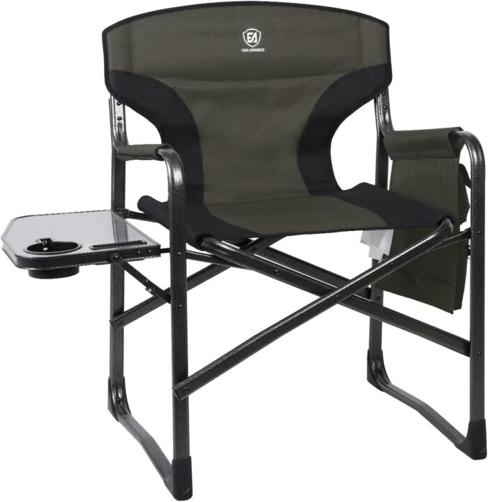 EVER ADVANCED Lightweight Folding Directors Chairs Outdoor, Aluminum