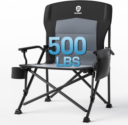 EVER ADVANCED Oversized Folding Camping Chair for Adults, Heavy Duty