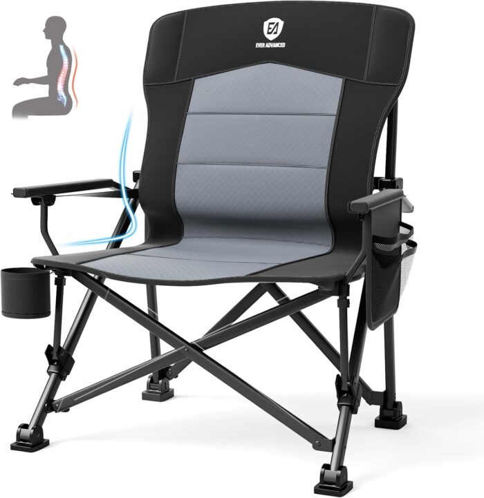 EVER ADVANCED Oversized Folding Camping Chair for Adults with