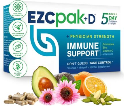 EZC Pak 5-Day Immune System Booster with Echinacea, Vitamin C, Zinc &