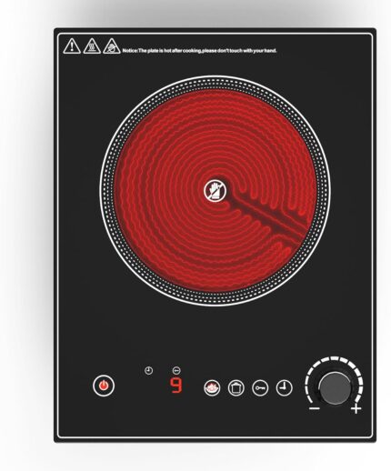 Electric Cooktop,1800W Electric Stove Top with LED Touch and Knob