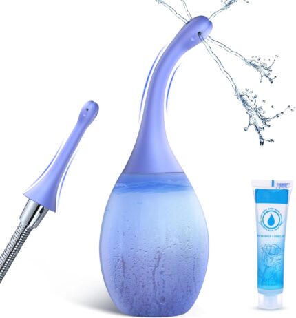 Enema Anal Douches for Men Women - Enema Bulb with Bendable Silicone