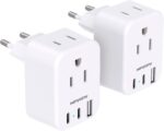 European Travel Plug Adapter for International, HANYCONY Italy Spain