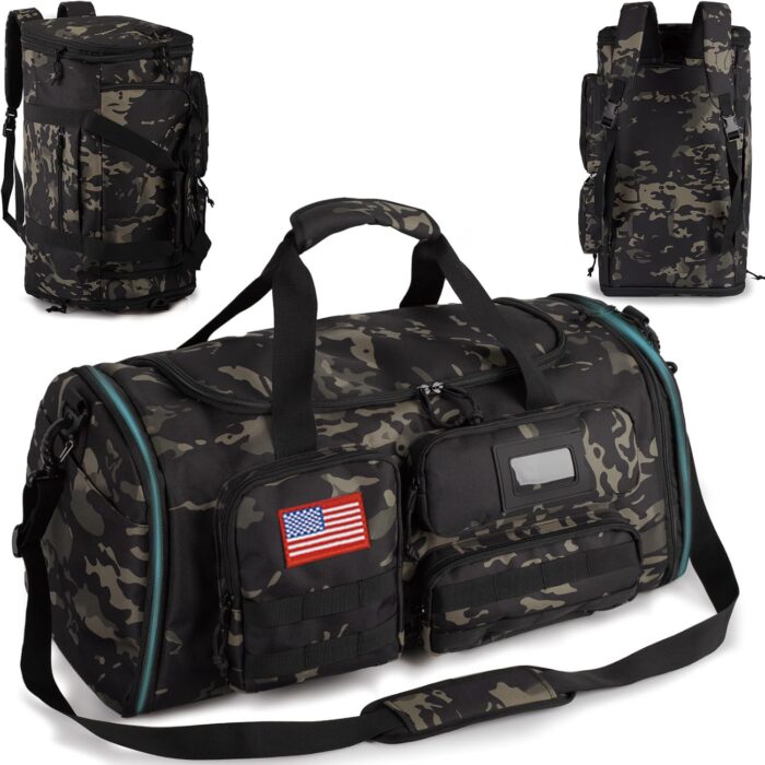 Expandable Gym Bag For Men,Tactical Large 3 in 1 Sports Duffle Bag