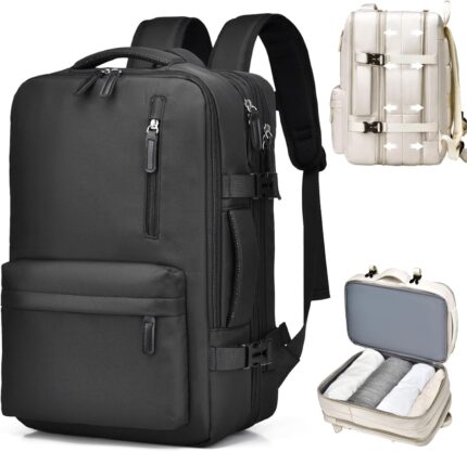 Expandable Travel Backpack for Men Women, Large Carry on Backpack