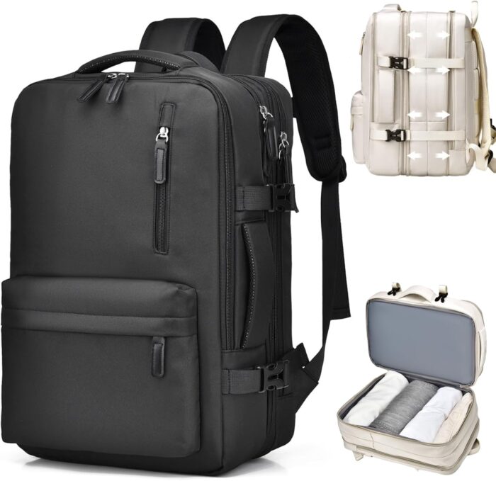 Expandable Travel Backpack for Men Women, Large Carry on Backpack