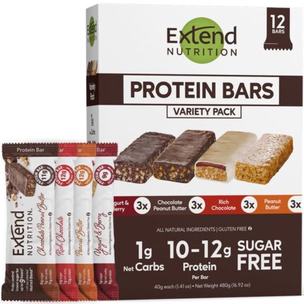 Extend Nutrition Sugar Free Protein Bars, High Protein Bars for Hunger