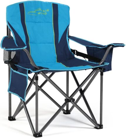 FAIR WIND Oversized Fully Padded Camping Chair with Lumbar Support,
