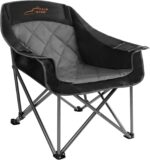 FAIR WIND Oversized Padded Camping Chair Heavy Duty Quad Fold Arm