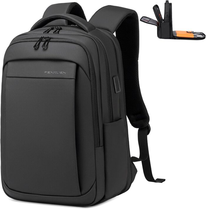 FENRUIEN Expandable Travel Backpack for Men, Water Resistant Computer