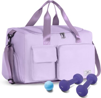 FIORETTO Women's Gym Duffle Bag with Shoes Compartment, 37L