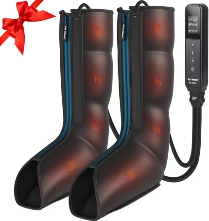 FIT KING Leg Massager with Heat - Upgraded Leg Compression Massage for