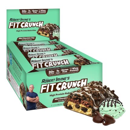 FITCRUNCH Full Size Protein Bars, 6-Layer Baked Bar, 7g of Sugar,