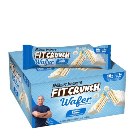 FITCRUNCH Wafer Protein Bars, 16g of Protein & 1g of Sugar (9 Bars,