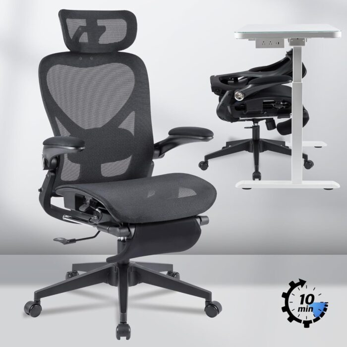 FLEXISPOT Foldex Ergonomic Office Chair, Folding Chair for Small