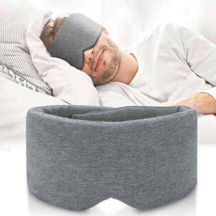 FRESHME Cotton Sleep Eye Mask for Men - Upgrade Design Blackout Side