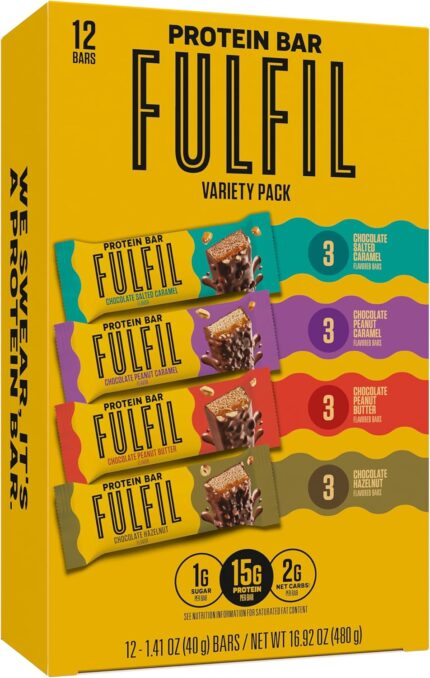 FULFIL Protein Snack Bars, Best Sellers Variety Pack, Gluten Free with