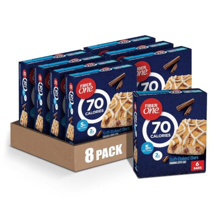 Fiber One 70 Calorie Soft-Baked Bars, Cinnamon Coffee Cake, 6 Bars,
