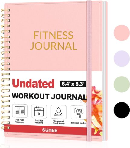 Fitness Journal Workout Planner for Women & Men, A5 (6.4" x