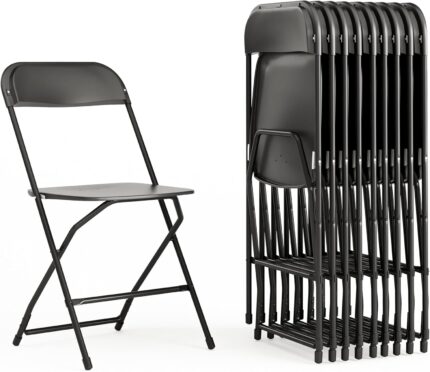 Flash Furniture Hercules Set of 10 Indoor/Outdoor Heavy-Duty Plastic