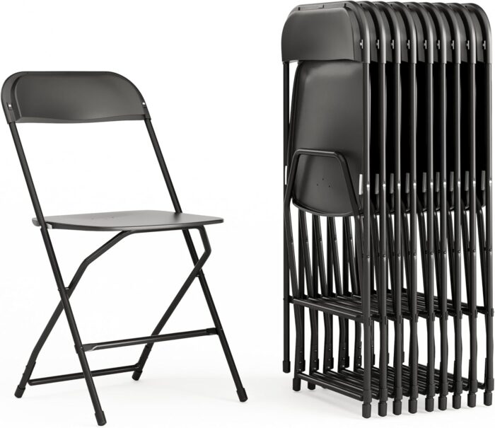 Flash Furniture Hercules Set of 10 Indoor/Outdoor Heavy-Duty Plastic