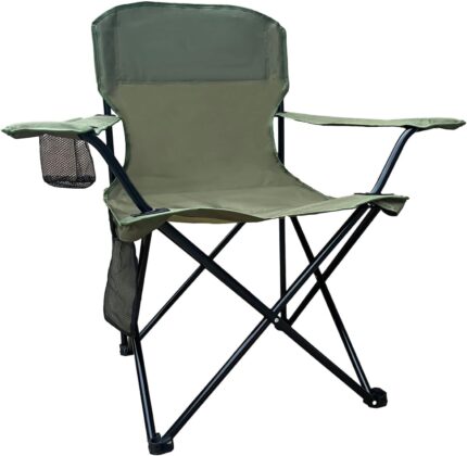 Foldable Camping Chair with Cup Holder, Storage Pocket, 225lbs