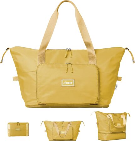 Foldable Travel Tote Bag for Women - 40L Weekender Bag with Multiple